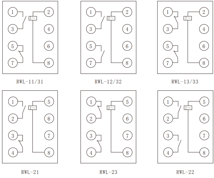 RWL系列無輔源電流要细学日语内部接線圖