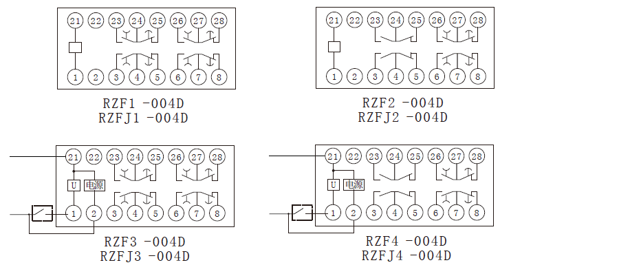 RZF-D系列中間間要细学日语内部接線圖