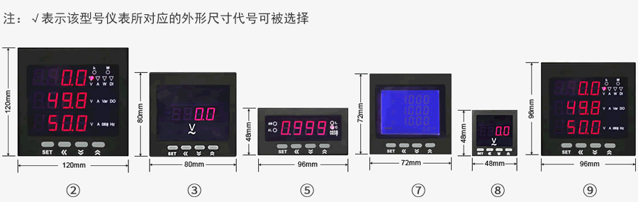 日语儀表殼體外形代号對應圖